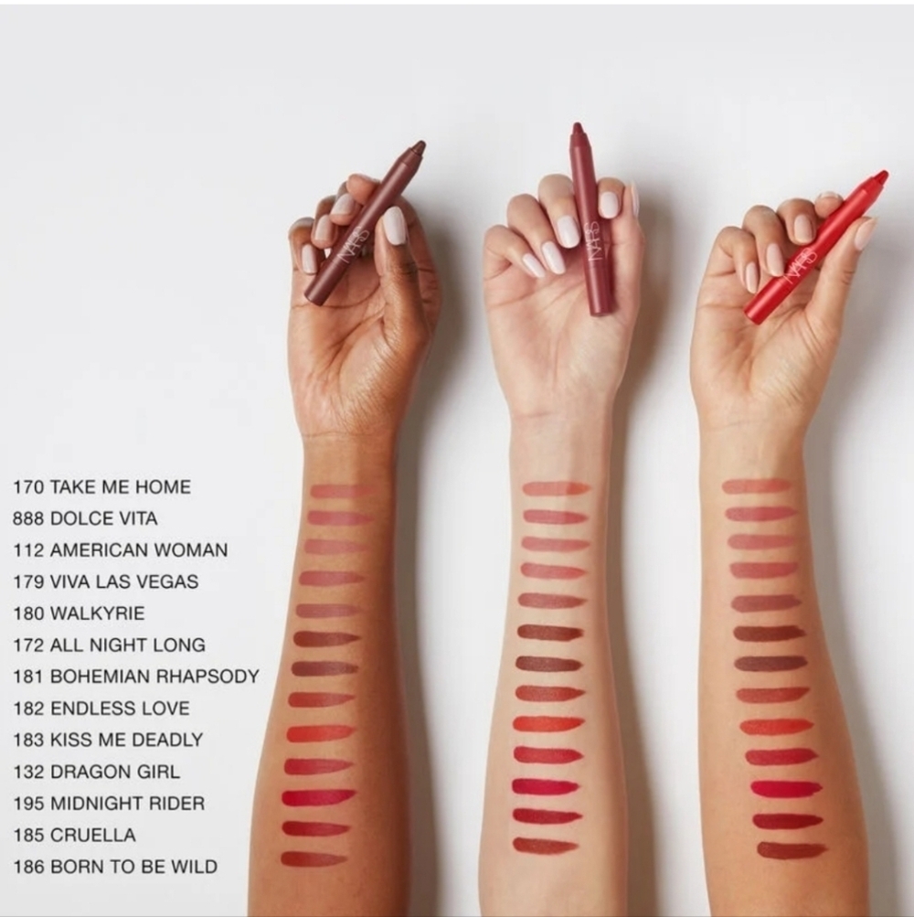 NARS Powermatte High Intensity Lip Pencil: Walkyrie 180 Soft Wm Brown .05oz NIB - Picture 6 of 7